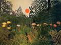 Neger von einem Jaguar 1910 Henri Rousseau Post Impressionismus Naive Primitivismus angegriffen